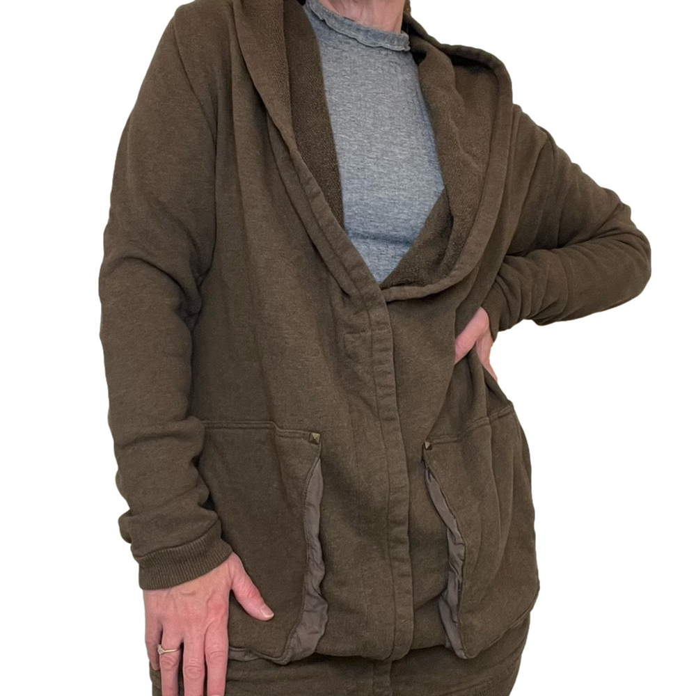 Aritzia Brown Hooded Cardigan - Picture 2 of 11